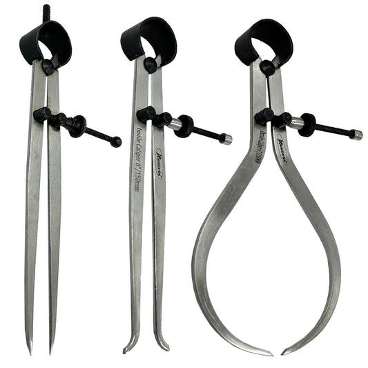 Assorts 3 Pieces Spring Caliper Set - Inside, Outside & Divider 6" inch (150 mm)-Measuring Tool, Workshop, Toolroom