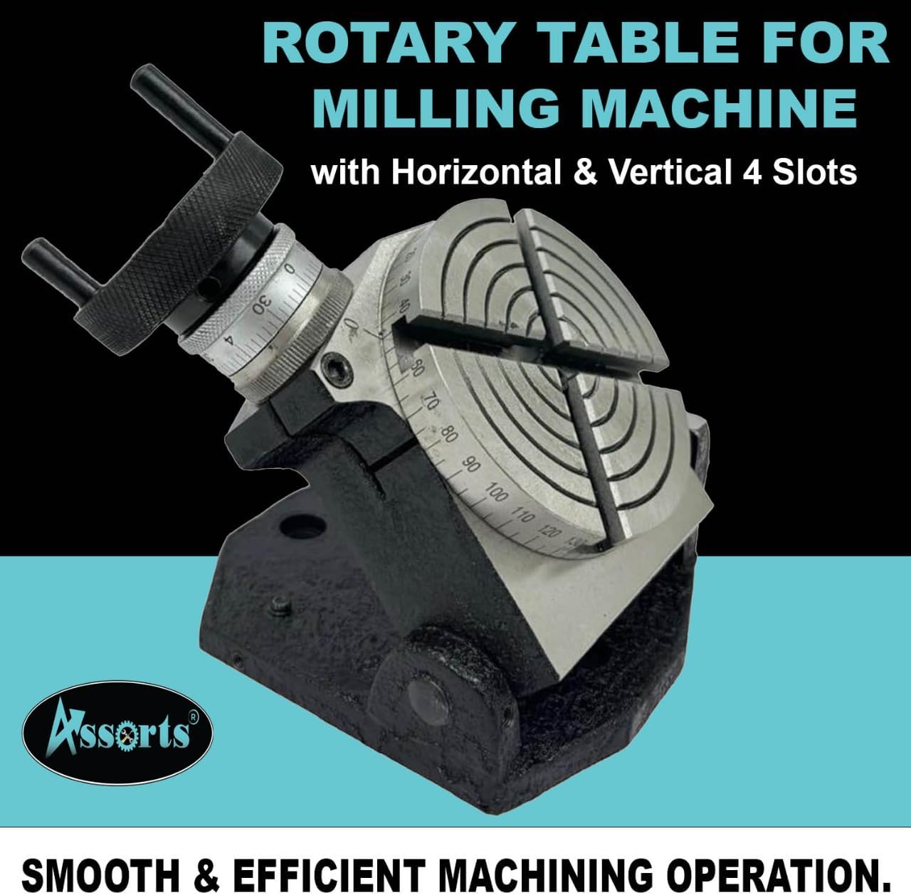 Assorts 4" Inches (100 mm) 4 slots Tilting Rotary Table for Milling Machines