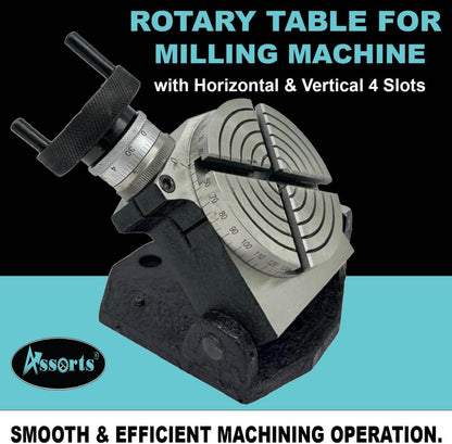 Assorts 4" Inches (100 mm) 4 slots Tilting Rotary Table for Milling Machines