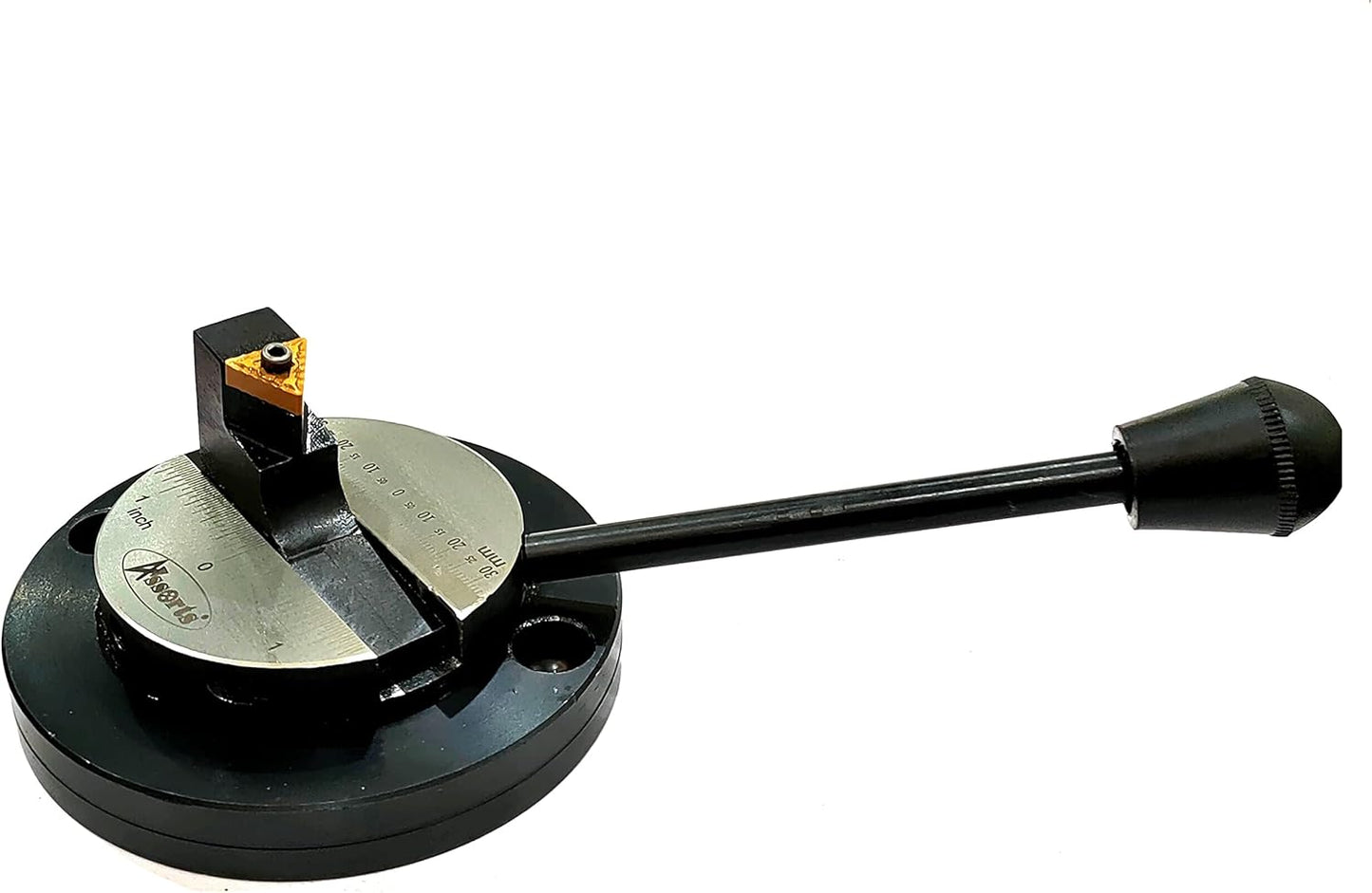 ASSORTS Lathe Ball Turning Attachment – Round Base with Size Scale – Single Bit – Convex & Concave Metal Sphere Radius Turning Fits Myford & Similar Lathes