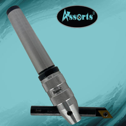 Assorts New Developed Fly Cutter with MT3 Shank & Indexable Boring Bar – Includes 10 PCS DCMT 11T304 Inserts, T-15 Key & Plastic Case | Perfect for Facing & Boring | Watch Video for Details