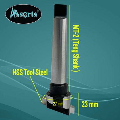 MT-2 Mini Fly Cutter Head Diameter 27 mm (Teng Style) with HSS Tool Steel (1/4" x 1/4" x 1-1/2") – Watchmaking Arbor 2 Morse Taper Teng Style