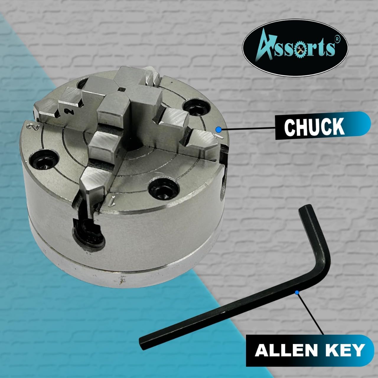Assorts 80 mm 4 Jaws Independent Dog chuck with Back Plate & T nuts for Rotary Table