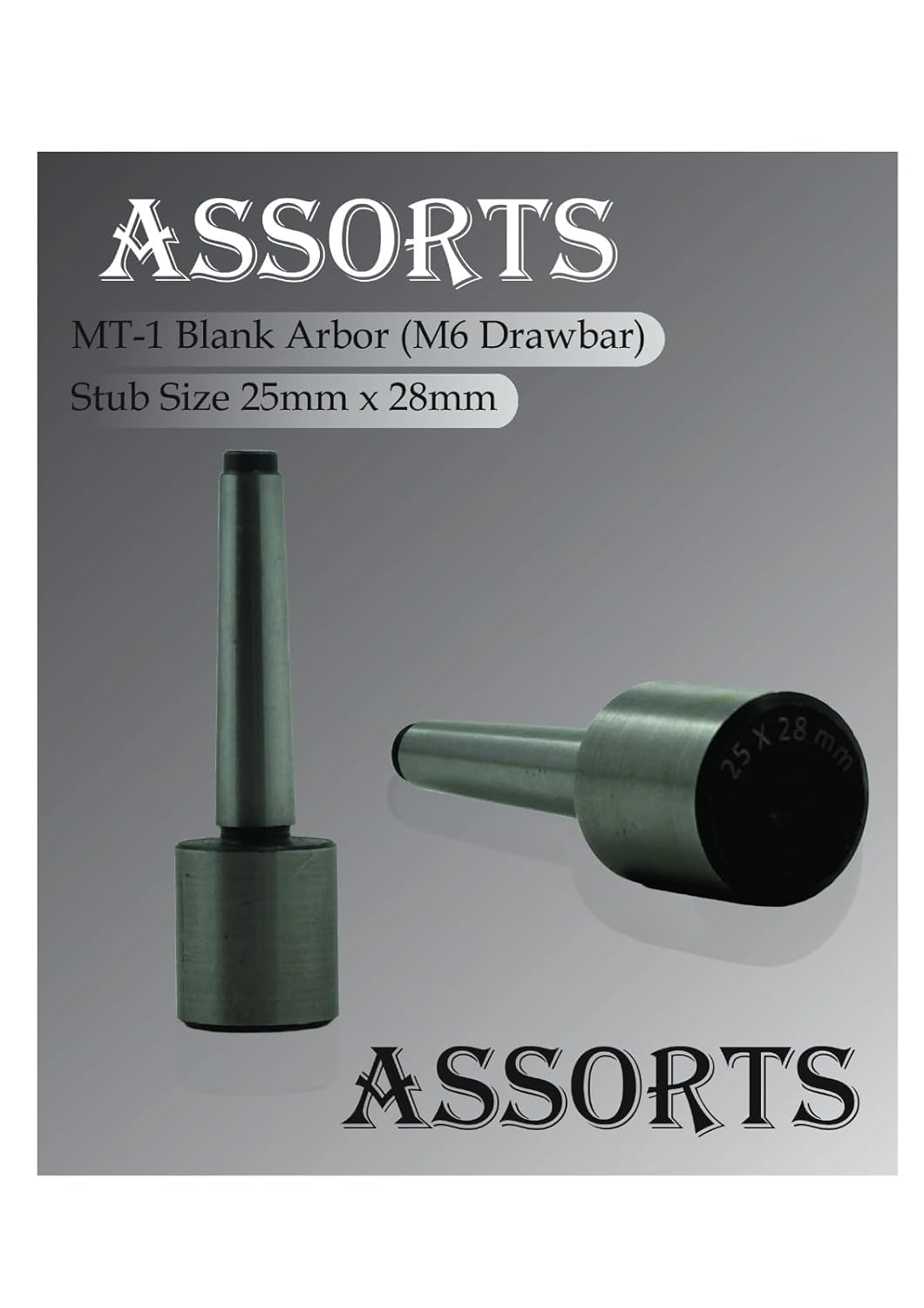 Shank MT1 Morse Taper Soft Blank End Arbor -Lathe Mill Drill Threaded Type 25mm x 30mm