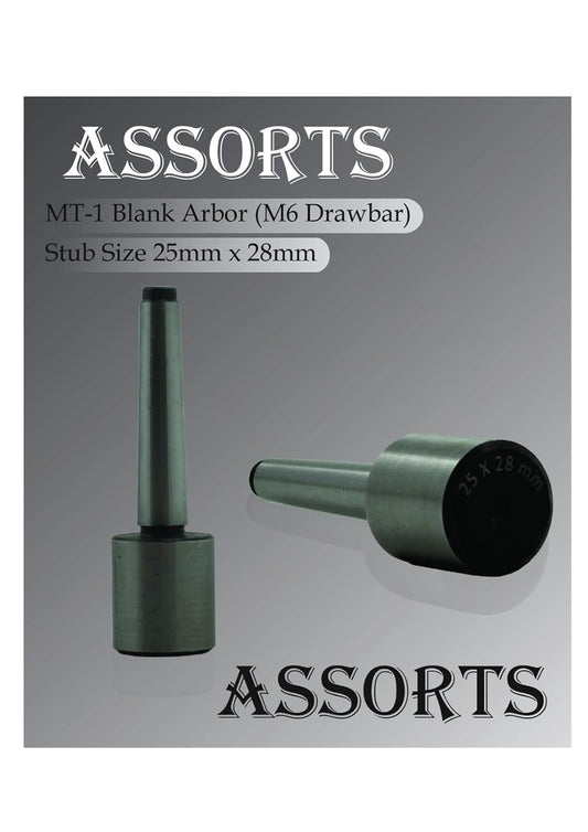 Shank MT1 Morse Taper Soft Blank End Arbor -Lathe Mill Drill Threaded Type 25mm x 30mm