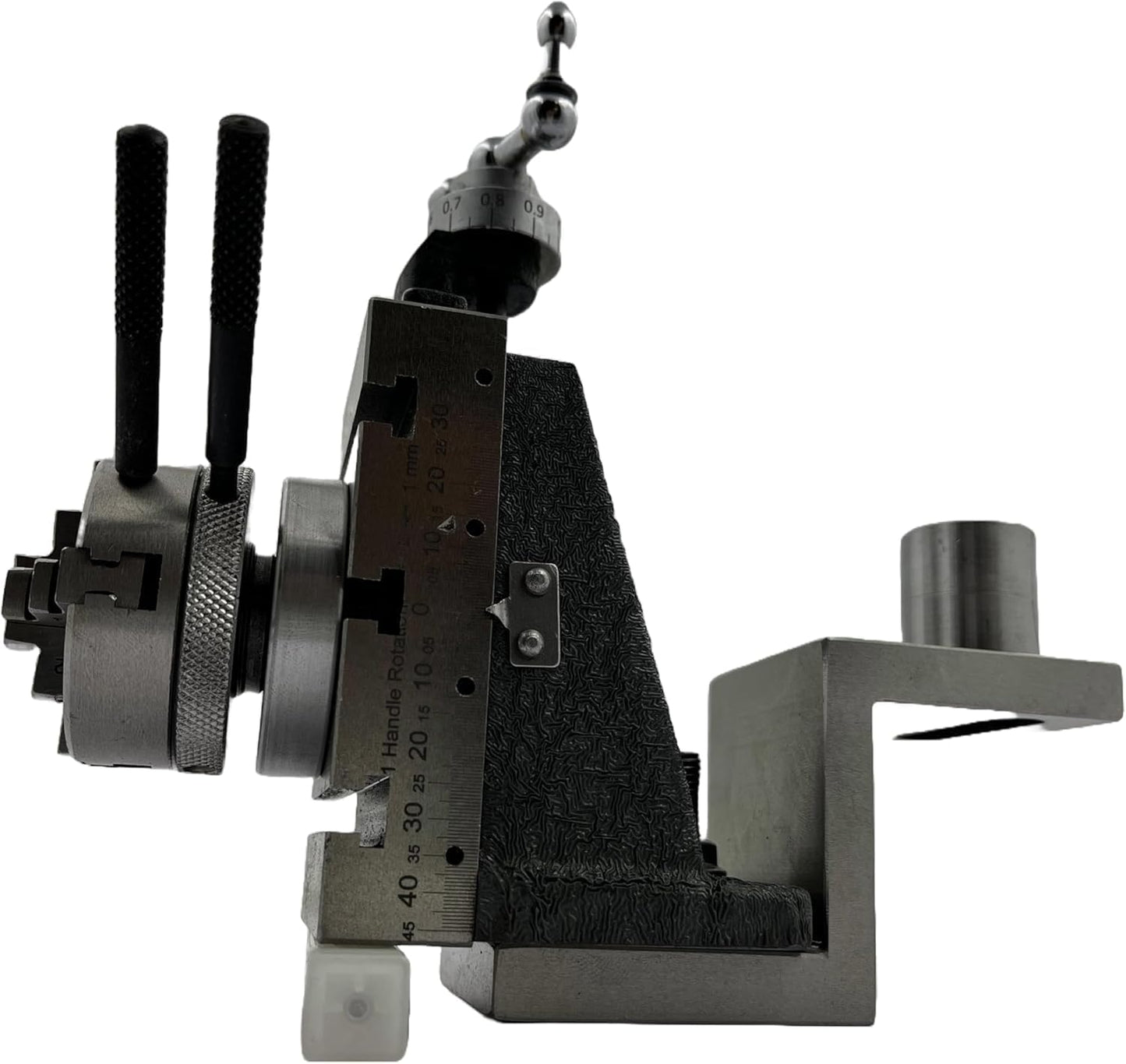 Assorts New Mini Fixed Vertical Slide (90mm x 50mm) with 3-Slots and Precision Side Scale, Z-Angle Plate, and 50mm 4-Jaw Self-Centering Chuck with Back Plate - for Mini Lathe Metalworking Projects
