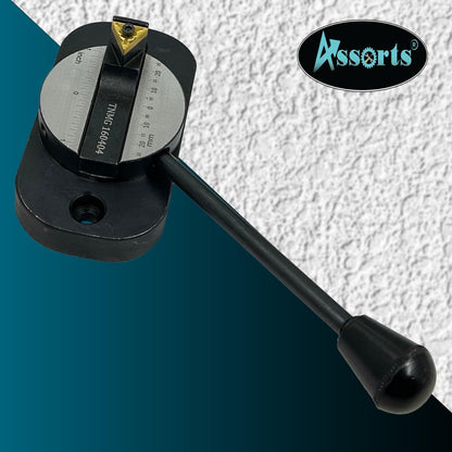 Assorts Lathe Ball Turning Attachment – Oval & Round Base with Graduation Scale – Single & Double Bit Options – Convex & Concave Metal Sphere Radius Turning Fits Myford & Similar Lathes – Supplied in Plastic Suitcase with 1 Cutting Bit Box