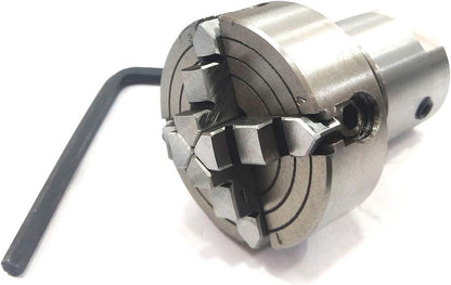 Lathe Spindle Adapter Connects 1" x 8 TPI Machine Spindle to M14 x 1 Threaded Chucks (ADAPTOR WITH 50 MM 4 JAW INDEPENDENT CHUCK)