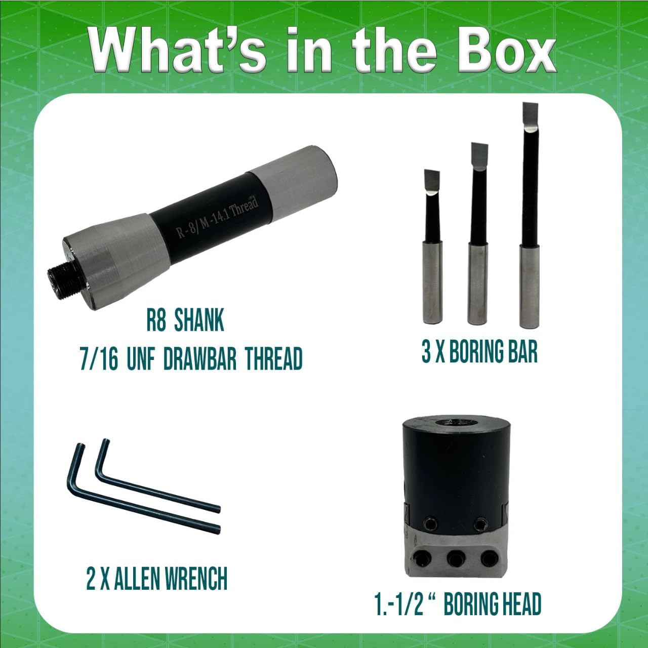 QUALITY PRECISION BORING HEAD DIAMETER 1.5" INCHES WITH CARBIDE TOOLS// 1 DIV: 0.001 THOU