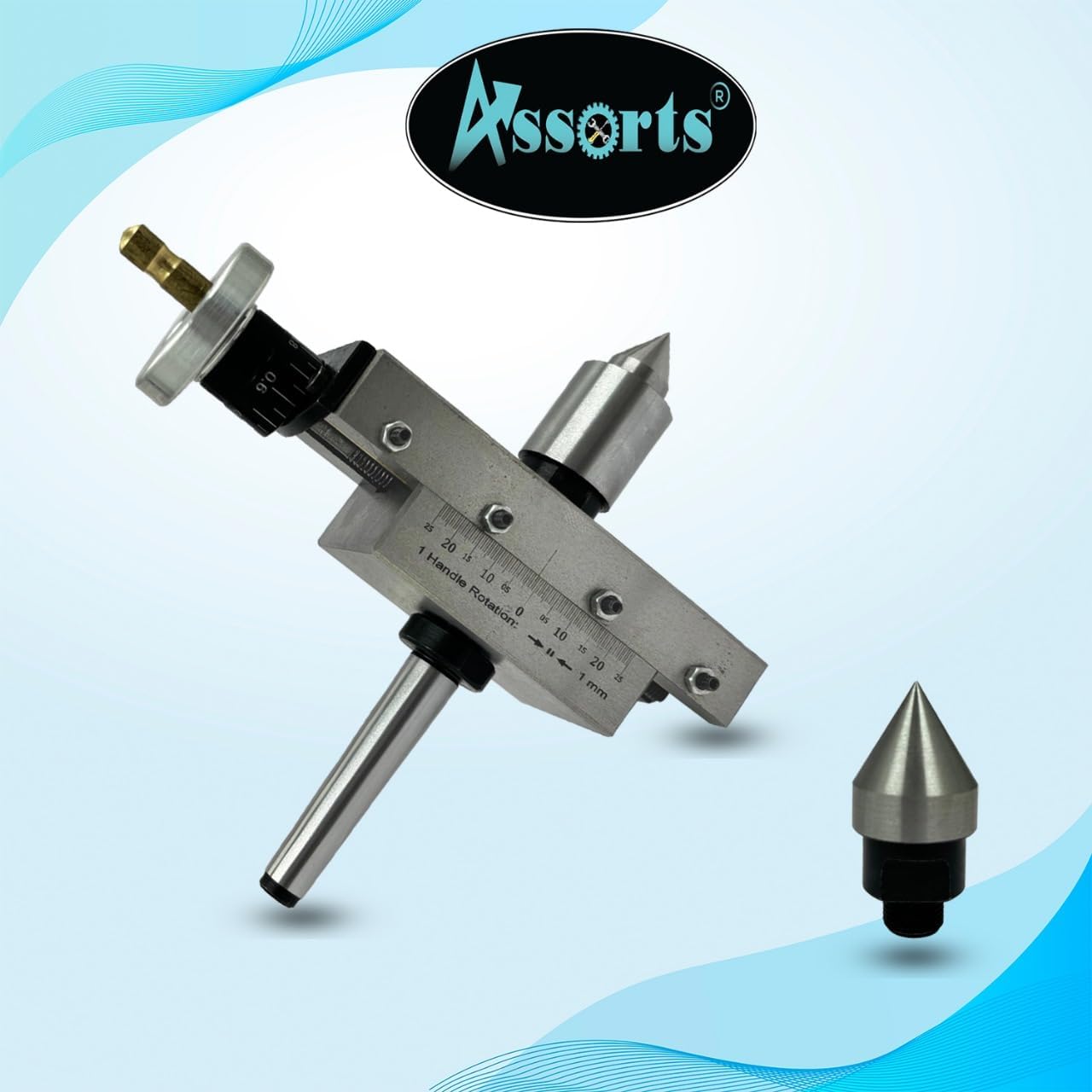 Design Patent Taper Turning Attachment for Lathe Tailstock – Includes Live & Dead Center Options Morse Taper MT4