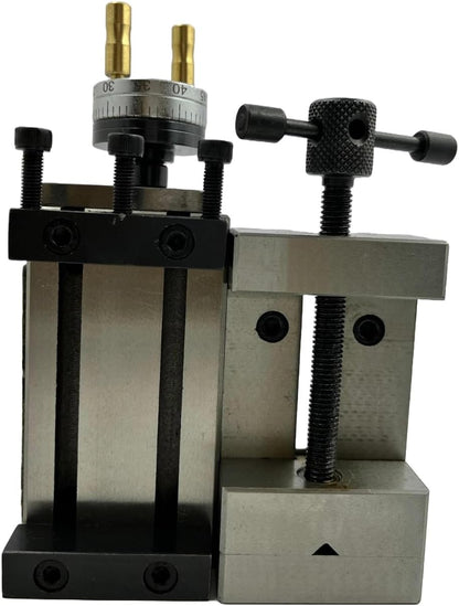 Assorts Tool Post Mini Vertical Slide with Side Scale and 50 MM Steel Vice for Mini Lathe - Precision and Versatility for Enhanced Metalworking Projects
