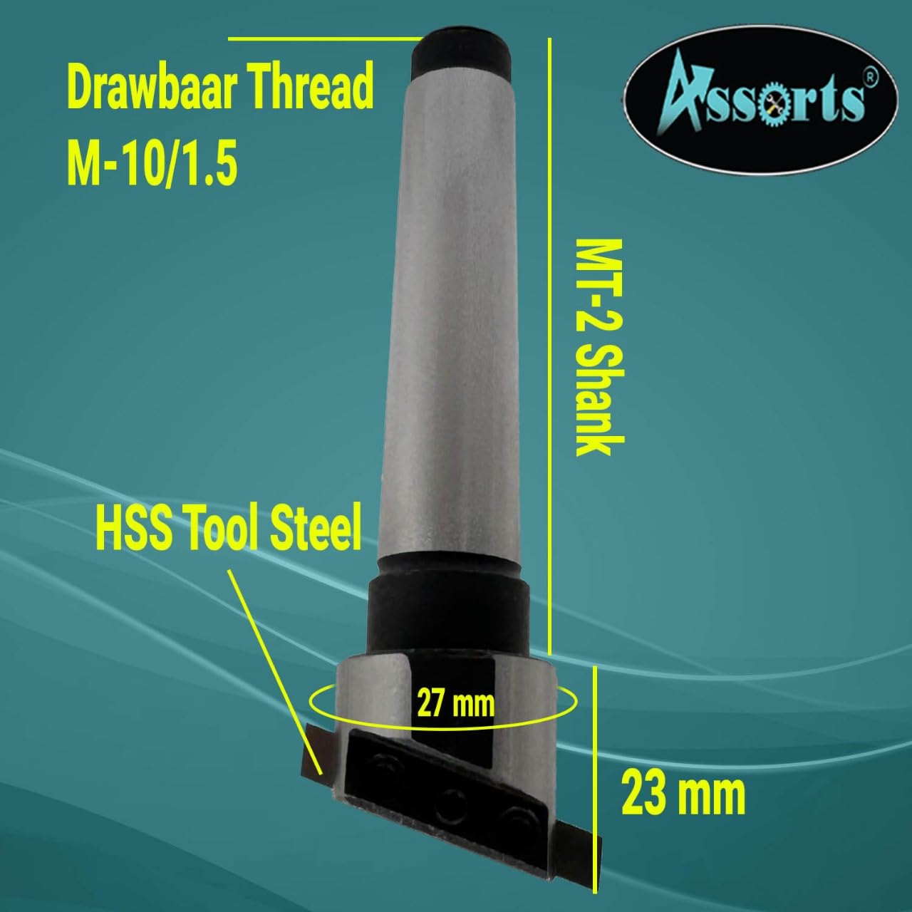 MT-2 Mini Fly Cutter Head 27mm Diameter M10/1.5 Thread HSS Tool Steel Morse Taper 2 Arbor Watchmaking & Milling Tool