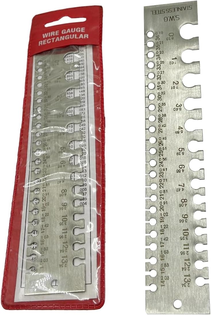 Stainless Steel Wire Gauge Measures Standard and Metric (Linear Scale)