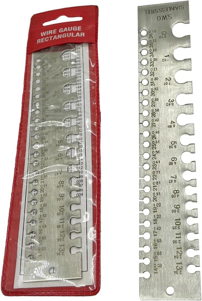Stainless Steel Wire Gauge Measures Standard and Metric (Linear Scale)