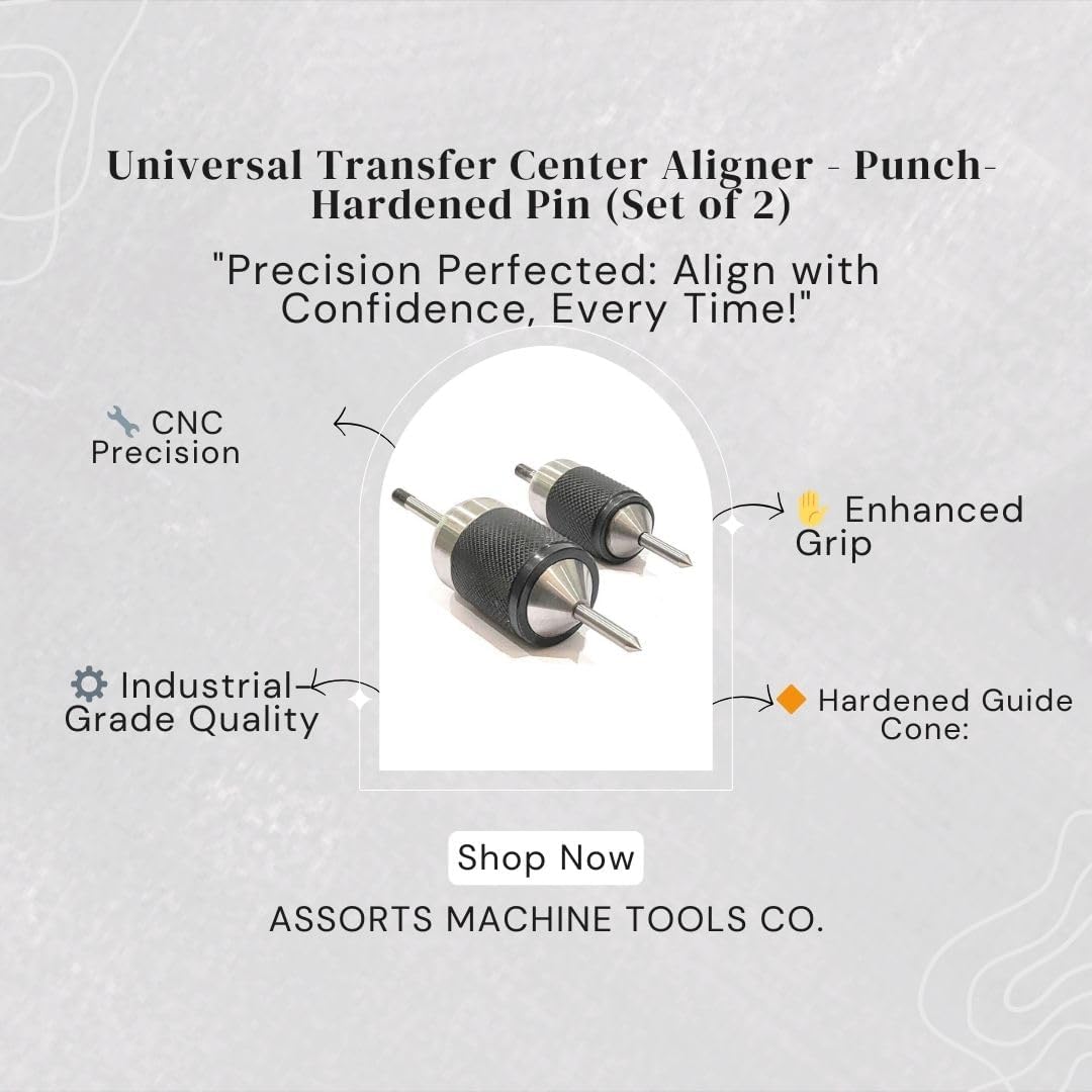 Universal Transfer Center Aligner- Punch-Hardened Pin (Set of 2 (Range 1/4" to 1"))