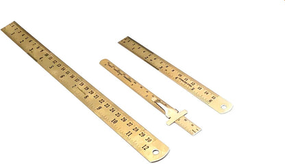 Stainless Steel Measuring Tools (Set of 1 x 6" Depth Gauge cum Ruler, 1 x 6" Ruler & 1 x 12" Ruler)