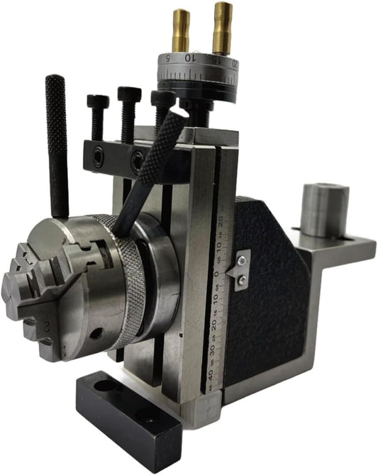 Assorts New Mini Fixed Vertical Slide (90mm x 50mm) with 2-Slots and Precision Side Scale, Z-Angle Plate, and 50mm 3-Jaw Self-Centering Chuck with Back Plate - for Mini Lathe Metalworking Projects