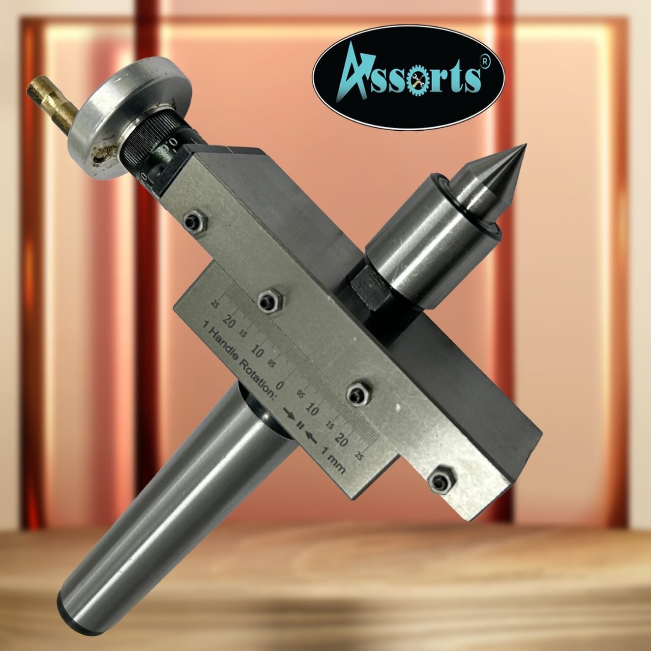 Assorts' Taper Turning Attachment with Live Revolving Center For Turning Tapers on Lathe Machine II Supplied in Plastic Suitcase II Check Working Video in Description (Morse Taper 3MT)
