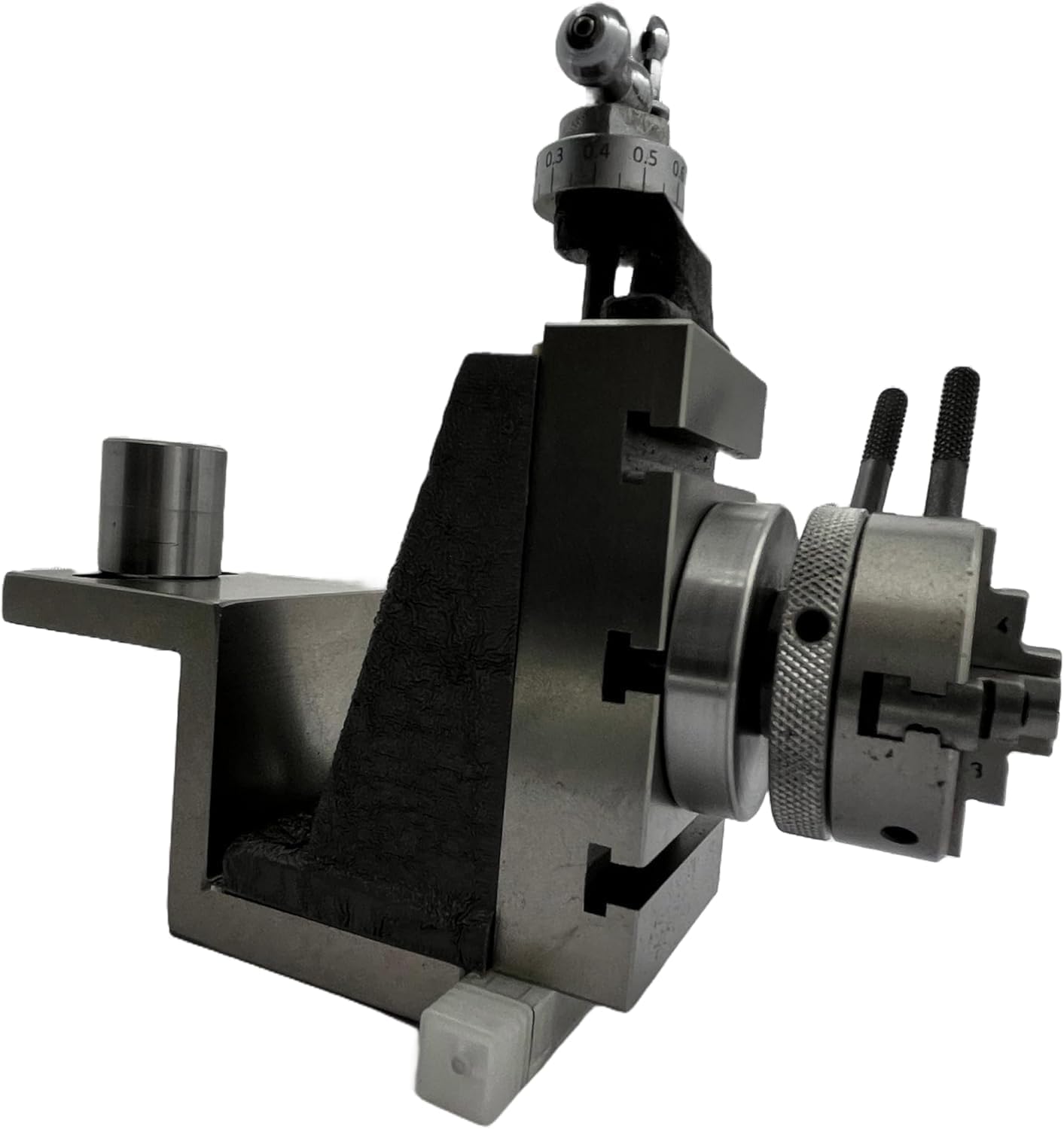 Assorts New Mini Fixed Vertical Slide (90mm x 50mm) with 3-Slots and Precision Side Scale, Z-Angle Plate, and 50mm 4-Jaw Self-Centering Chuck with Back Plate - for Mini Lathe Metalworking Projects
