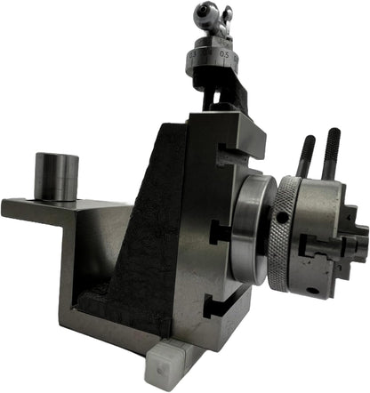 Assorts New Mini Fixed Vertical Slide (90mm x 50mm) with 3-Slots and Precision Side Scale, Z-Angle Plate, and 50mm 4-Jaw Self-Centering Chuck with Back Plate - for Mini Lathe Metalworking Projects