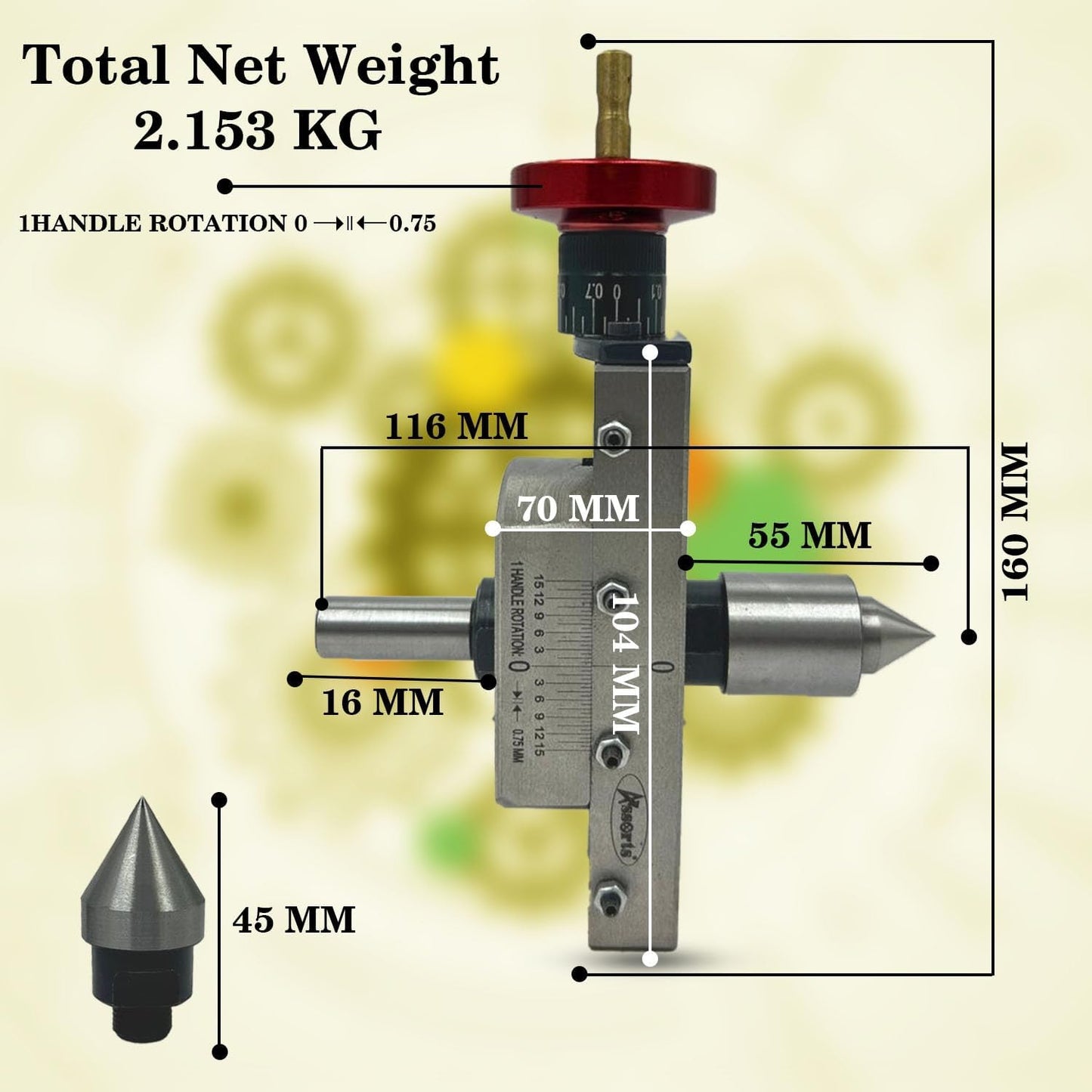 New improved Tapper Turning Tapper Attachment with Interchangable Revolving Centre and Dead centre MT3