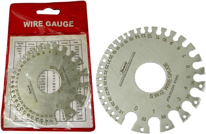 Stainless Steel Wire Gauge Measures Standard and Metric