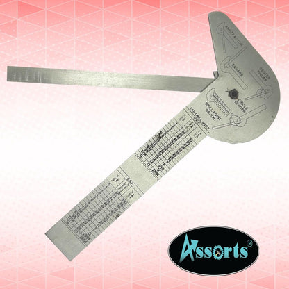 Assorts Multi Purpose Protractor Square Rule Centre Finder Divider Drill Point Gauge