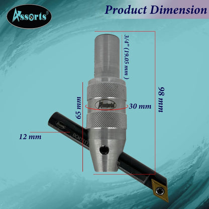 Assorts Fly Cutter with 3/4" (19.05 mm) Straight Shank & Indexable Boring Bar – Includes 10 PCS DCMT 11T304 Inserts & Plastic Case | Ideal for Facing & Boring | Watch Video for Details