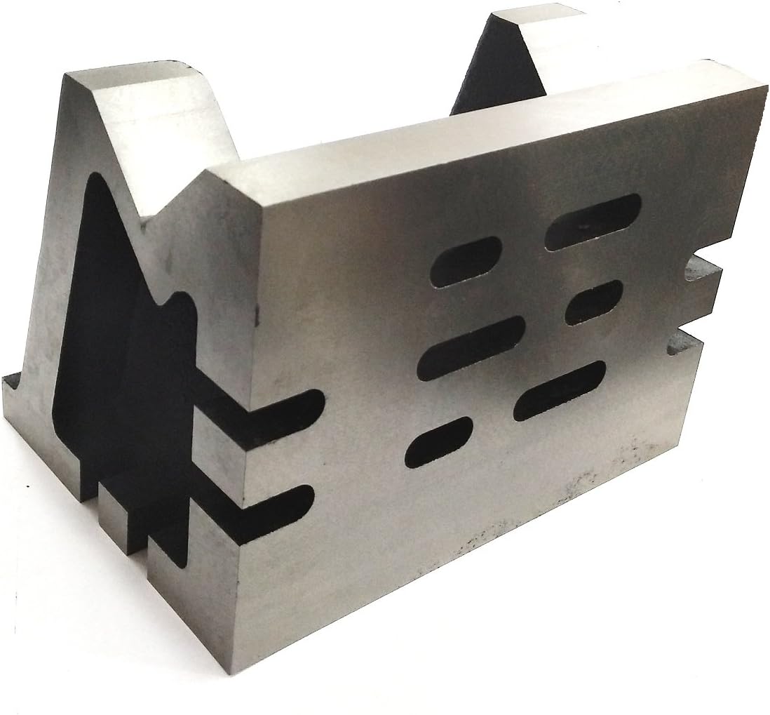 Quality Precision Graded Caste Iron Vee Angle Plates-stress Relieved - Work-holding Clamping Milling Engineering Machine Tools-heavy Duty (5" X 5" X 7" (125 X 125 X 175 MM) - Slotted)