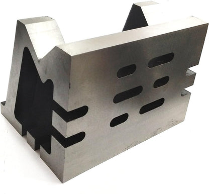 Quality Precision Graded Caste Iron Vee Angle Plates-stress Relieved - Work-holding Clamping Milling Engineering Machine Tools-heavy Duty (5" X 5" X 7" (125 X 125 X 175 MM) - Slotted)