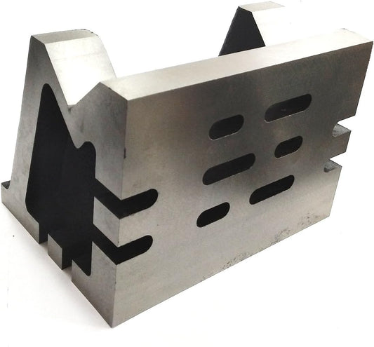 Quality Precision Graded Caste Iron Vee Angle Plates-stress Relieved - Work-holding Clamping Milling Engineering Machine Tools-heavy Duty (5" X 5" X 7" (125 X 125 X 175 MM) - Slotted)