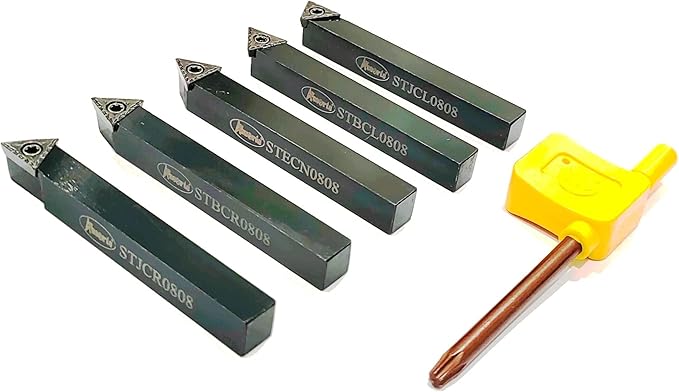 Assorts 5 Pc Indexable turning tool set for lathe- metalworking (8 mm Sq. Shank)