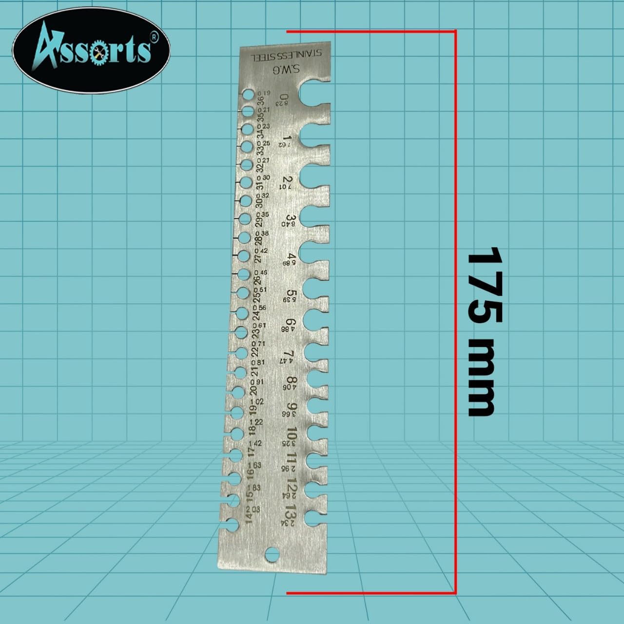 Stainless Steel Wire Gauge Measures Standard and Metric (Set of Both)