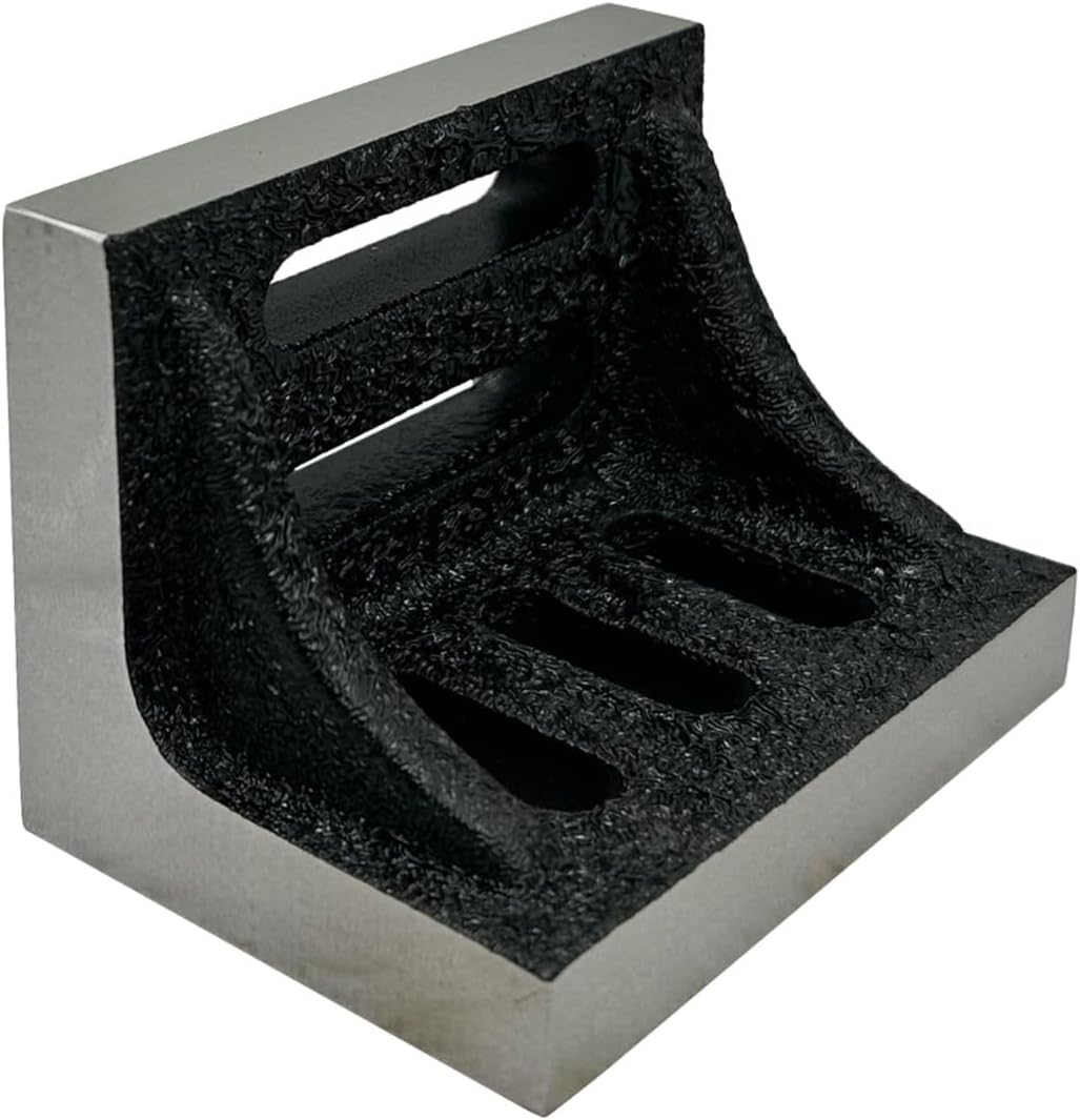 Assorts Slotted Webbed Angle Plate- Stress Relieved Grain Caste Iron Angle Plate (Small # 2-1/8" X 3" X 2-1/8"Inch/ 75 X 55 X 55 Mm)
