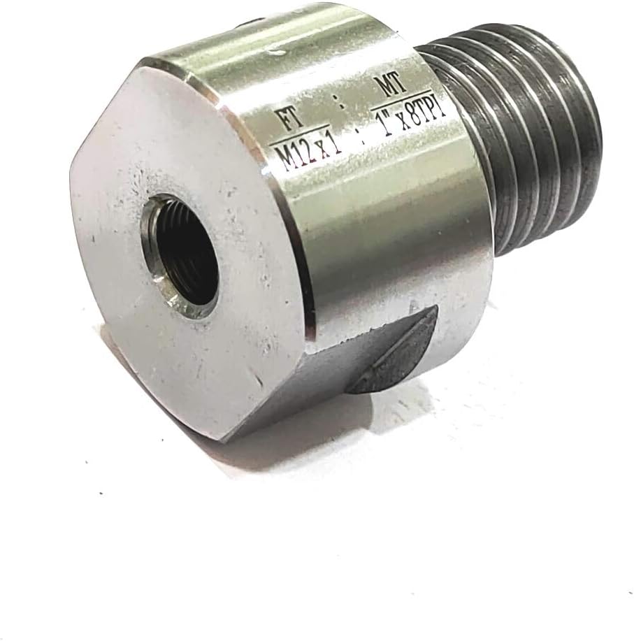 ASSORT Quality Woodworking Lathe Headock Spindle Adapter (FT M12 x 1 to MT 1 x 8 TPI)