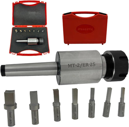 MT2 Shank Rotary Broach ER-25 Adapter with 7 Square Punches