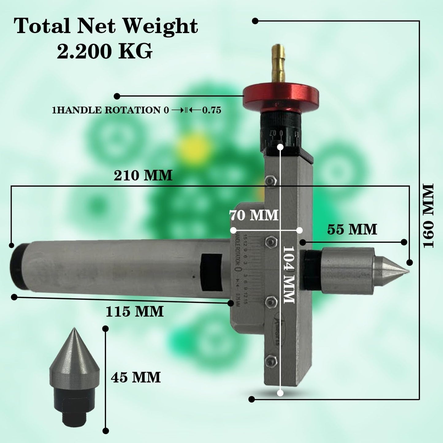 Precision MT4 Taper Turning Attachment with Interchangeable Revolving & Dead Centres