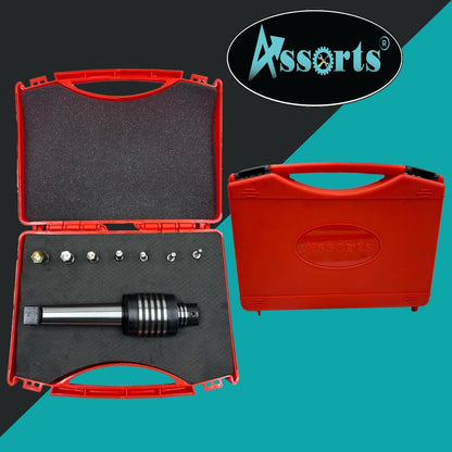 Assorts MT3 Teng Style Rotary Broaching Tool with 7 HSS Hex Punches (3mm–12mm) – High Precision Lathe Broach Set