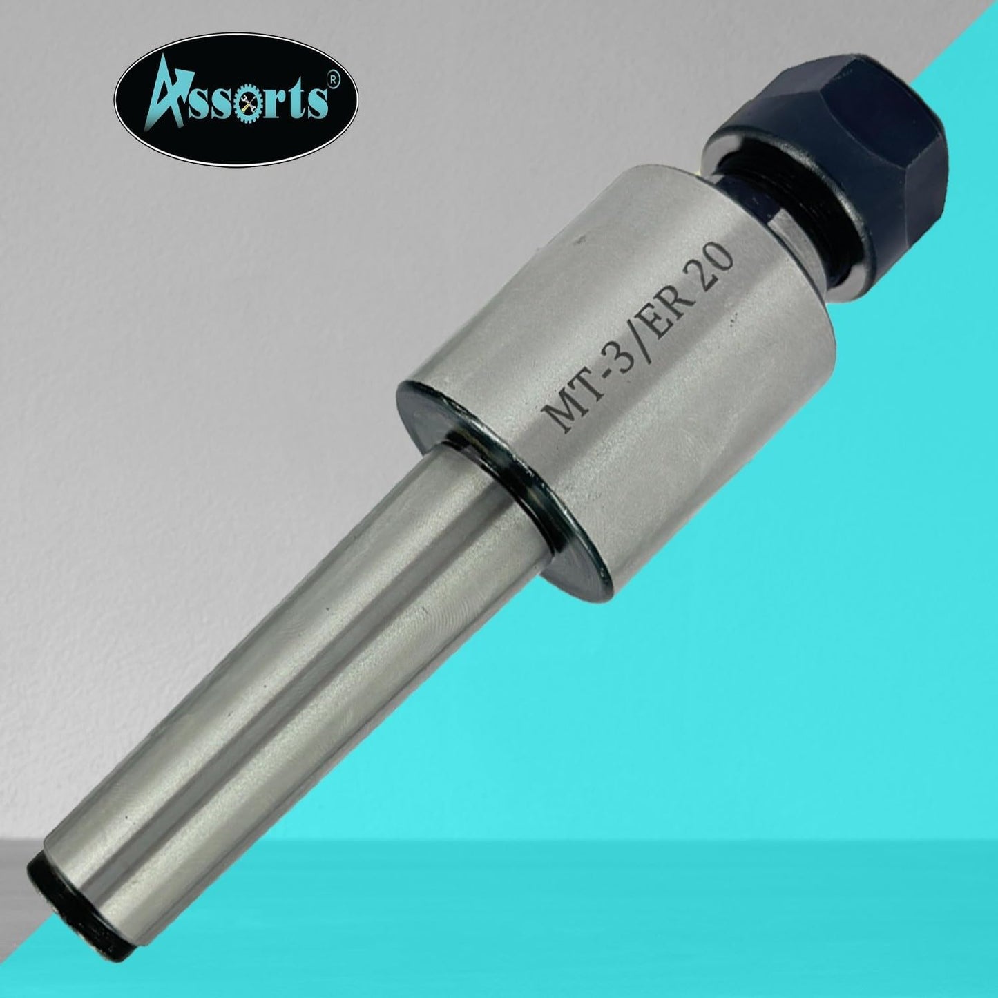 ASSORTS MT3 Shank Rotary Broach Holder with ER20 Adaptor – Precision Internal Hex Broaching Tool Set with Hardened HSS Hex Broaches for CNC Lathes, Milling Machines & Professional Metalworking