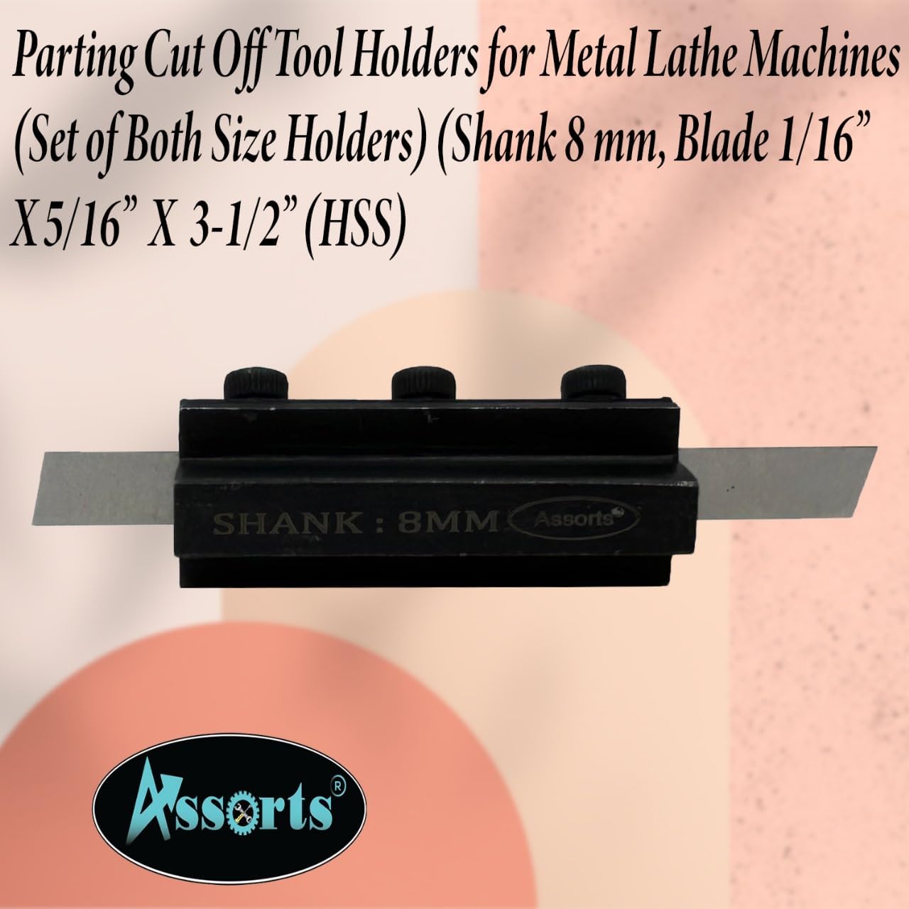 8mm Shank Parting Tool with Blade Size 1/16" x 5/16" x 3-1/2" - Precision Cutting Tool for Metalworking