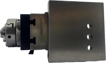 Assorts New Mini Fixed Vertical Slide (90mm x 50mm) with 3-Slots, Precision Side Scale, and 50mm 4-jaw Self-Centering Chuck with Back Plate and Base Plate - for Mini Lathe Applications
