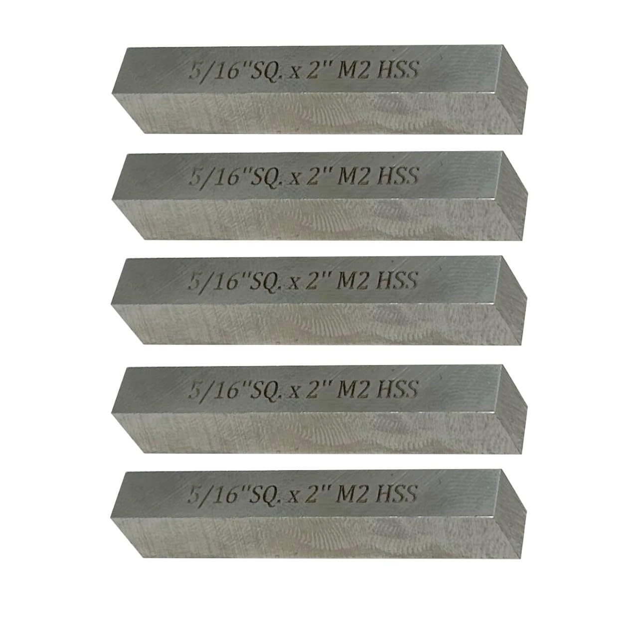 Assorts Pack of 5 x HSS M2 Cutting Tool Bits for Milling Fly Cutters & Lathe's Turning Tools (5/16" Square x 2" Long)