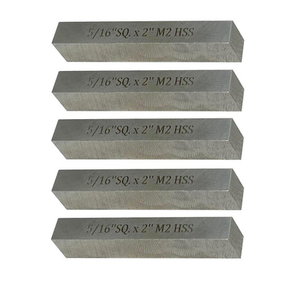 Assorts Pack of 5 x HSS M2 Cutting Tool Bits for Milling Fly Cutters & Lathe's Turning Tools (5/16" Square x 2" Long)