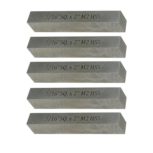 Assorts Pack of 5 x HSS M2 Cutting Tool Bits for Milling Fly Cutters & Lathe's Turning Tools (5/16" Square x 2" Long)