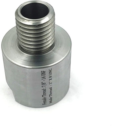 Woodworking Lathe Headstock Spindle Adapter Adaptor UNC Male Thread 1" x 8 TPI to UNF Female Thread 7/8" x 14 TPI