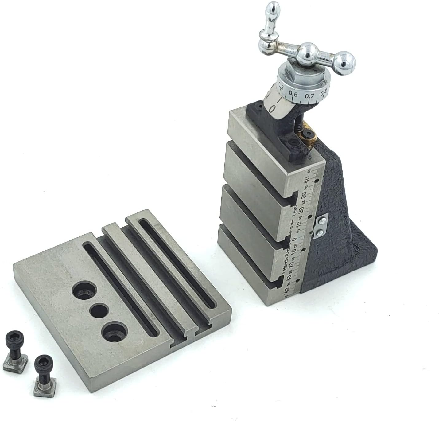 Assorts' Design Patent Mini Vertical Milling Slide with Base Plate- Direct Mounting on 7 x 14 Mini Lathe Machine
