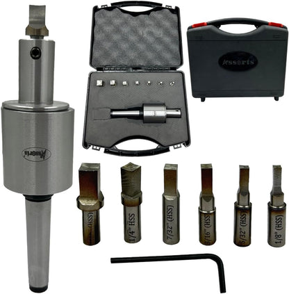 ASSORTS New Development MT3 Rotary Broach Set with M12/1.75” Drawbar Thread | 7pcs HSS Hex Punches (3–12mm) | Precision Internal Hex Broaching Tool for Lathe, Milling & CNC Machines