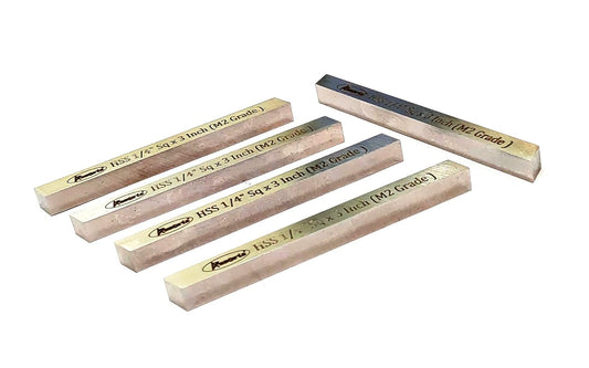 Pack of 5 x HSS M2 Cutting Tool Bits for Milling Fly Cutters & Lathe's Turning Tools (1/4" Square x 3" Long)