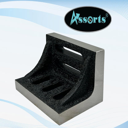 Assorts Slotted Webbed Angle Plate- Stress Relieved Grain Caste Iron Angle Plate (Small # 2-1/8" X 3" X 2-1/8"Inch/ 75 X 55 X 55 Mm)