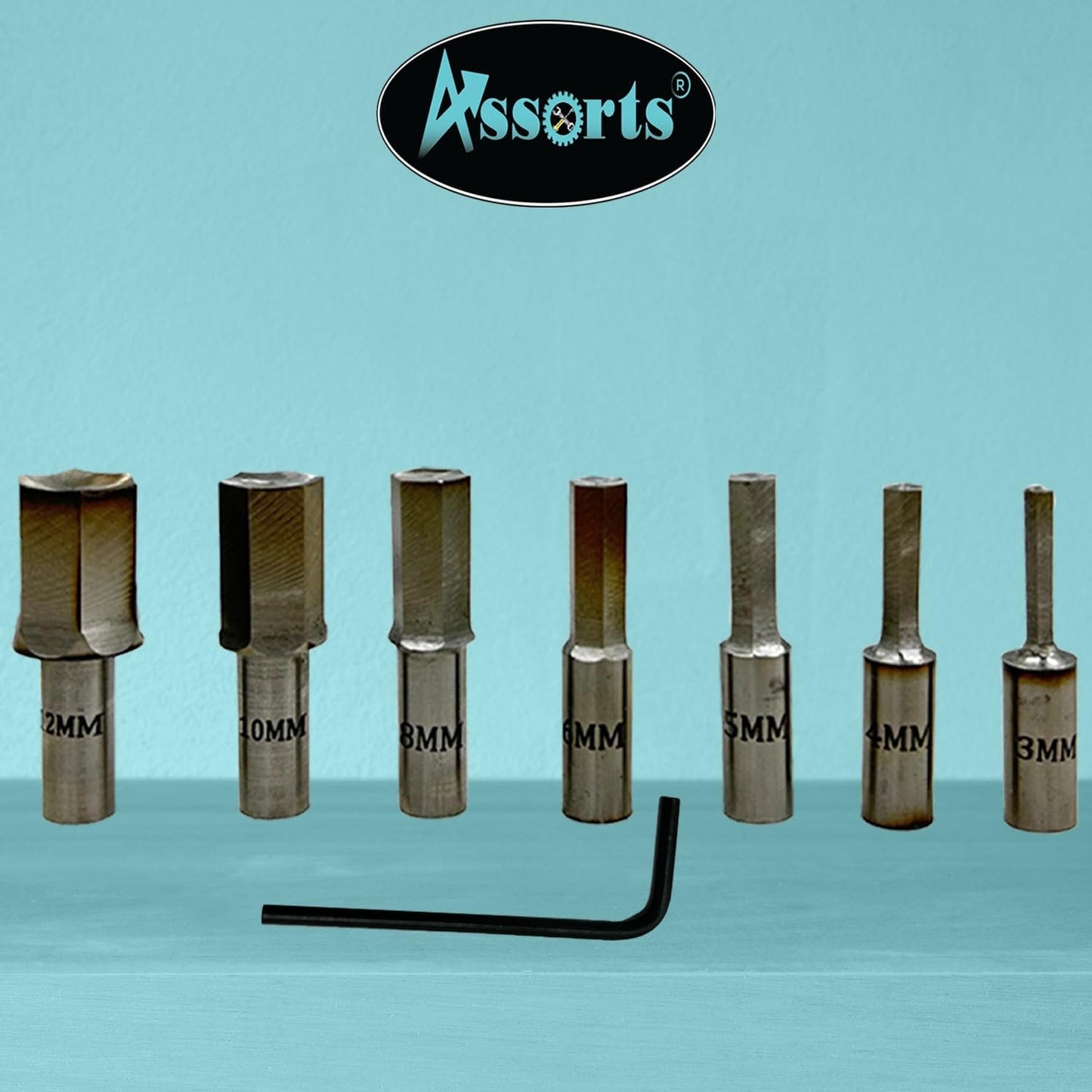 ASSORTS ER-25 MT2 Rotary Broach Holder with Metric HEX Broach Punch Set | 3–12mm HSS Hex Rotary Broaching Tools for Lathe, Mill & CNC Precision Machining | Durable ER25 MT2 Tooling Kit